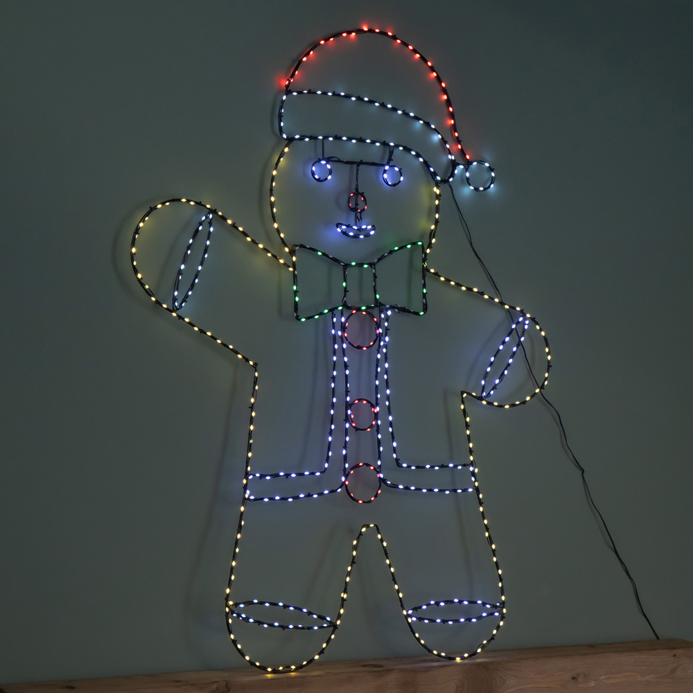 Samuel Alexander FlexiBright 456 Multicoloured LED Gingerbread Man Christmas Decoration 1.2m x 90cm Image 9