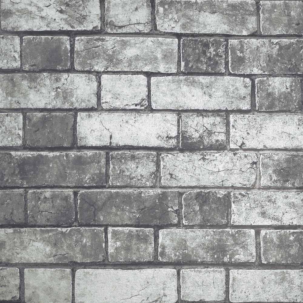 Arthouse Brickwork Grey Wallpaper Image 1