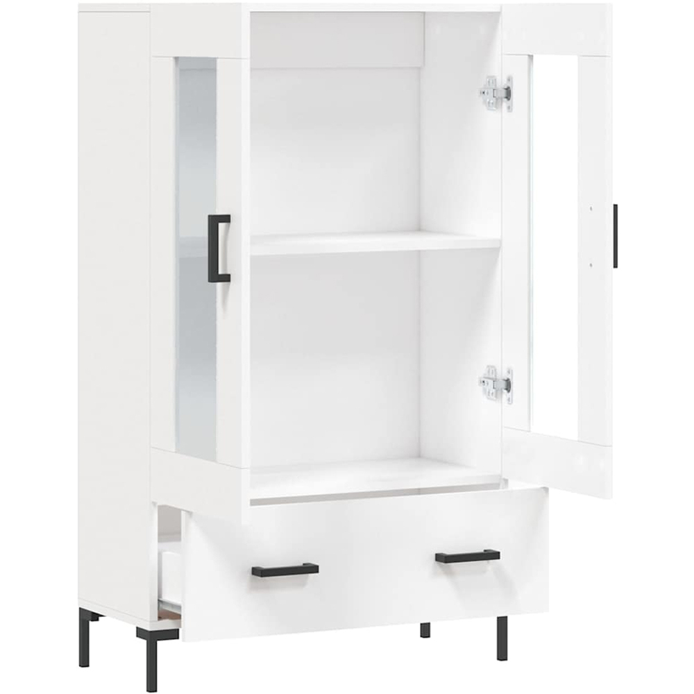 vidaXL 2 Door Single Drawer 2 Shelf White Highboard Image 5