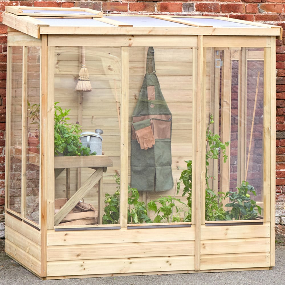 Forest Garden Solid Back Wallscape Lean-to 6 x4ft Greenhouse Image 2