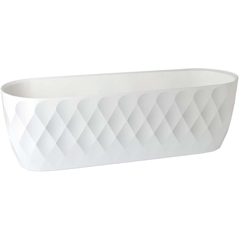 Decorative Diamond Trough White 47cm Image