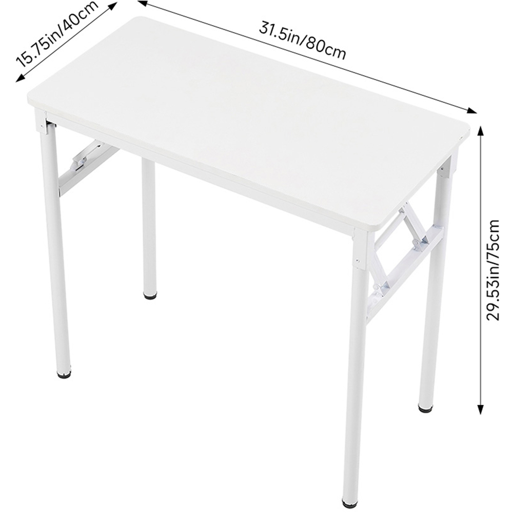 Living and Home Metal Frame Foldable Laptop Desk with Adjustable Feet White Image 9