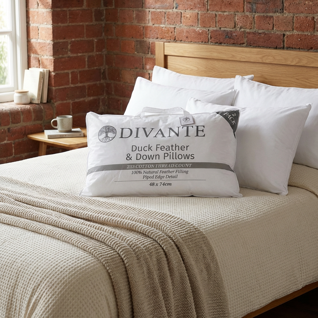 Divante Duck Feather & Down Pillow 74 x 48cm 2 Pack Image 4