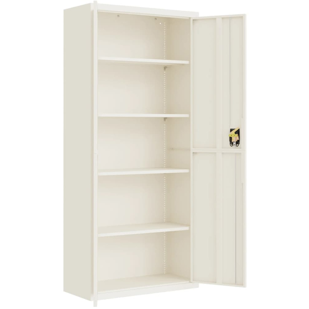 vidaXL 2 Door White Steel Filing Cabinet Set of 2 Image 7