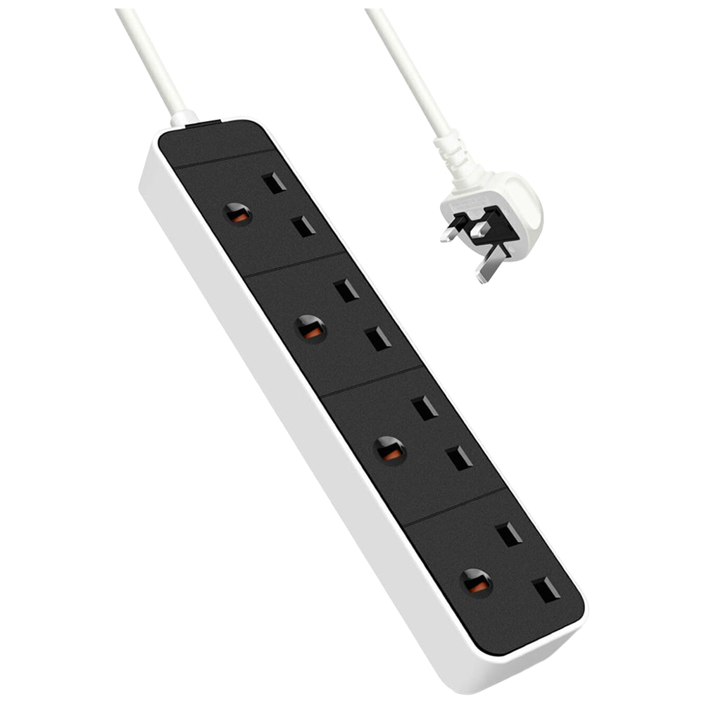 ExtraStar 13A 5m 4 Socket Black Extension Lead Image 1