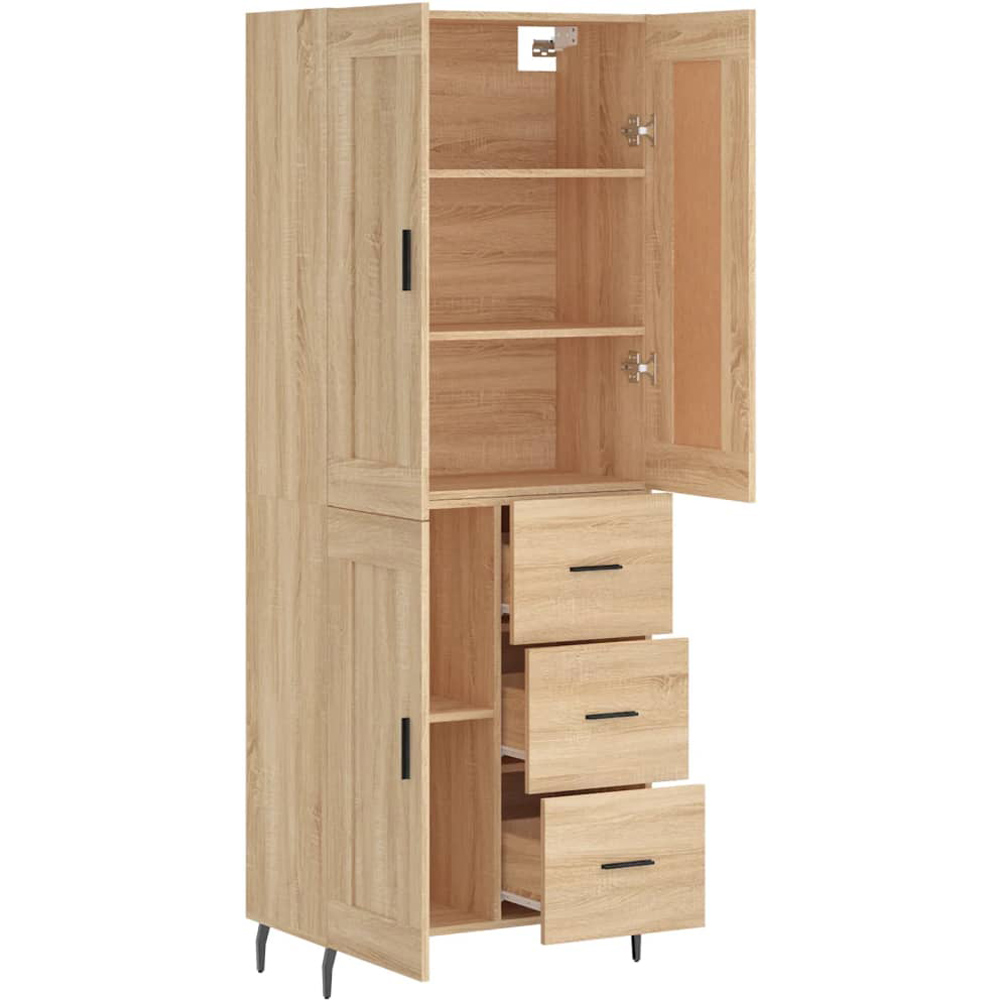 vidaXL 3 Door 3 Drawer Sonoma Oak Highboard Image 4