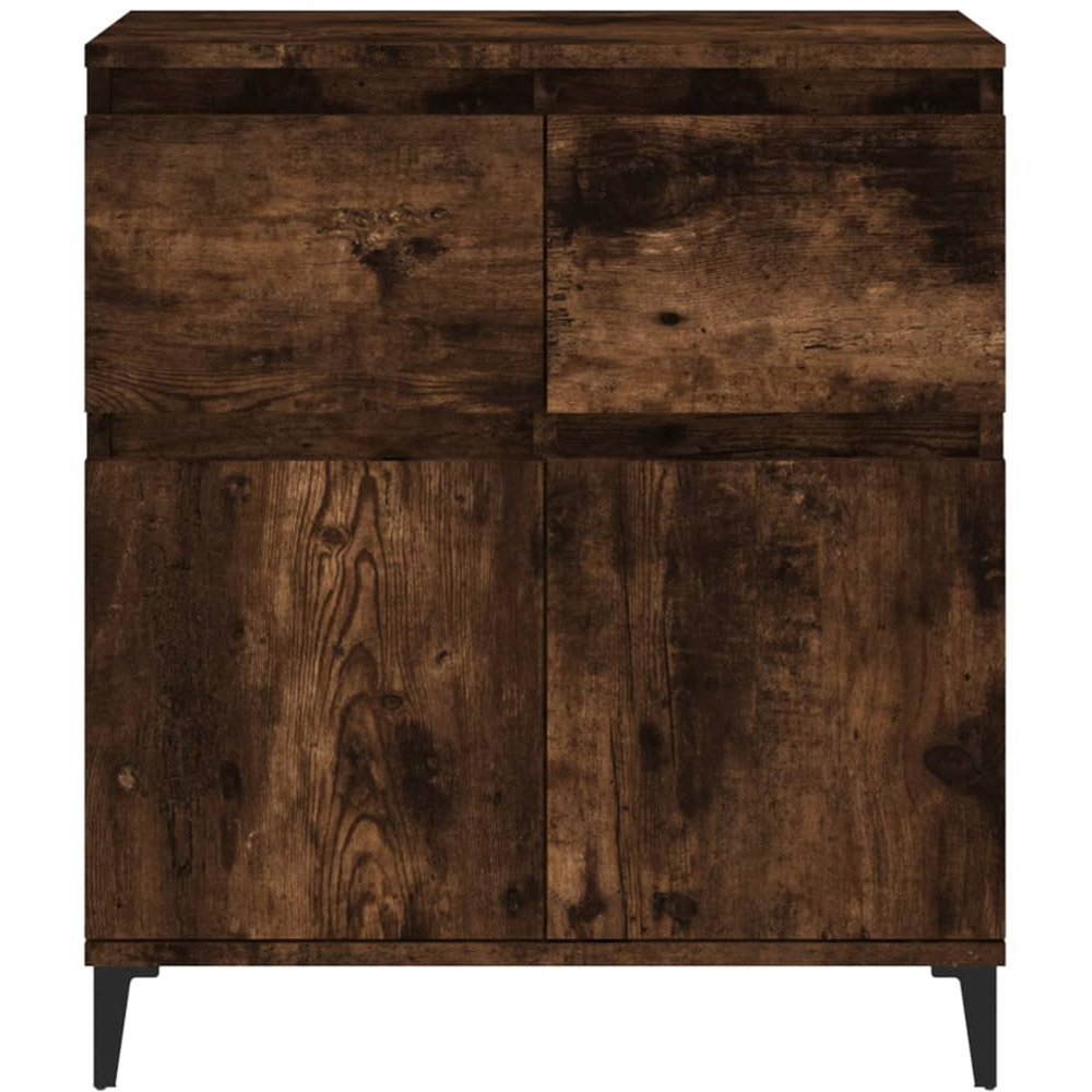 vidaXL 2 Door 2 Drawer Smoked Oak Small Sideboard Image 7