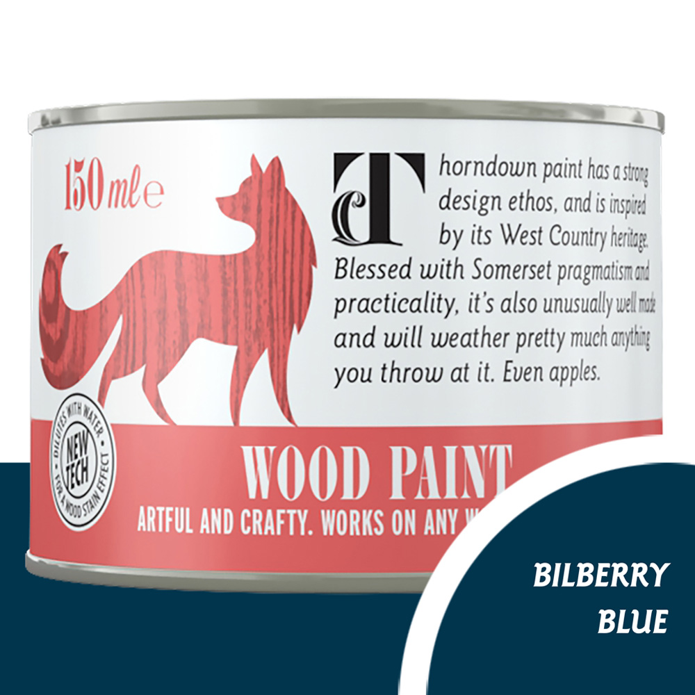 Thorndown Bilberry Blue Satin Wood Paint 150ml Image 3