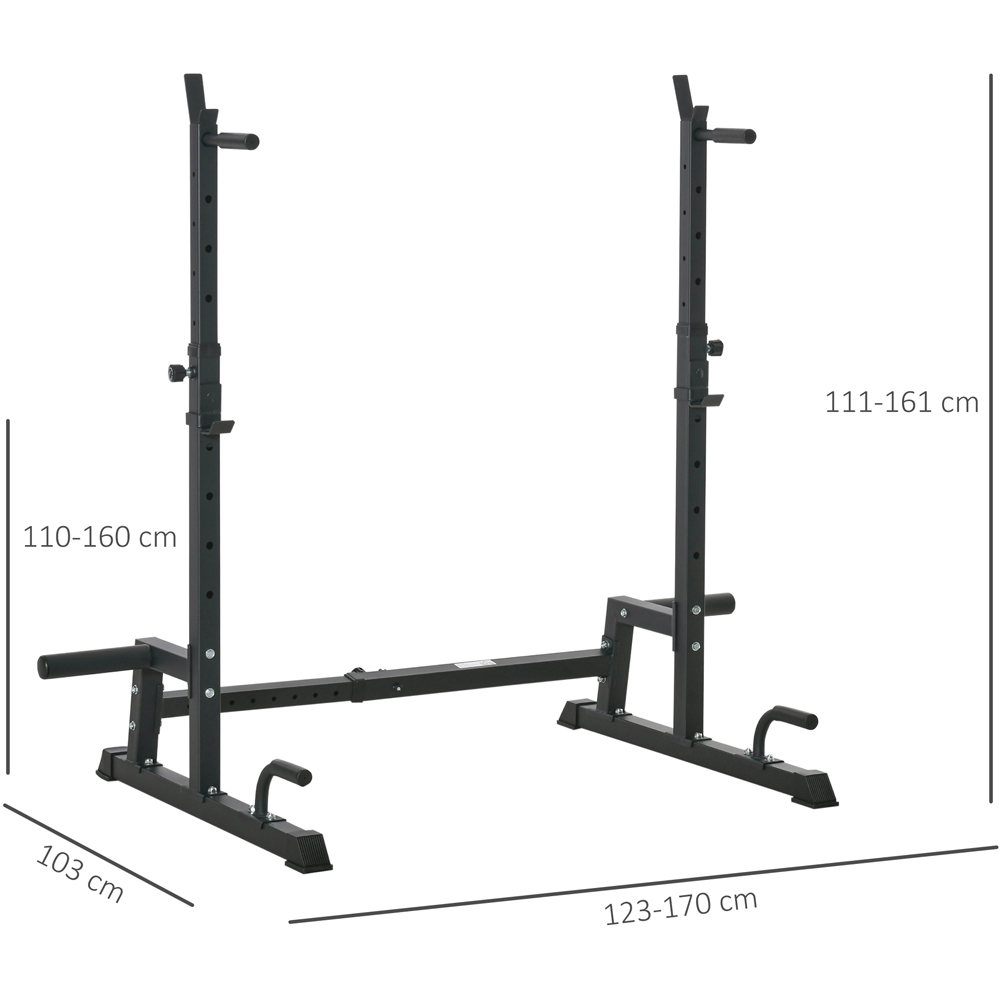 HOMCOM Black Multi Function Barbell Squat Rack Stand Image 7