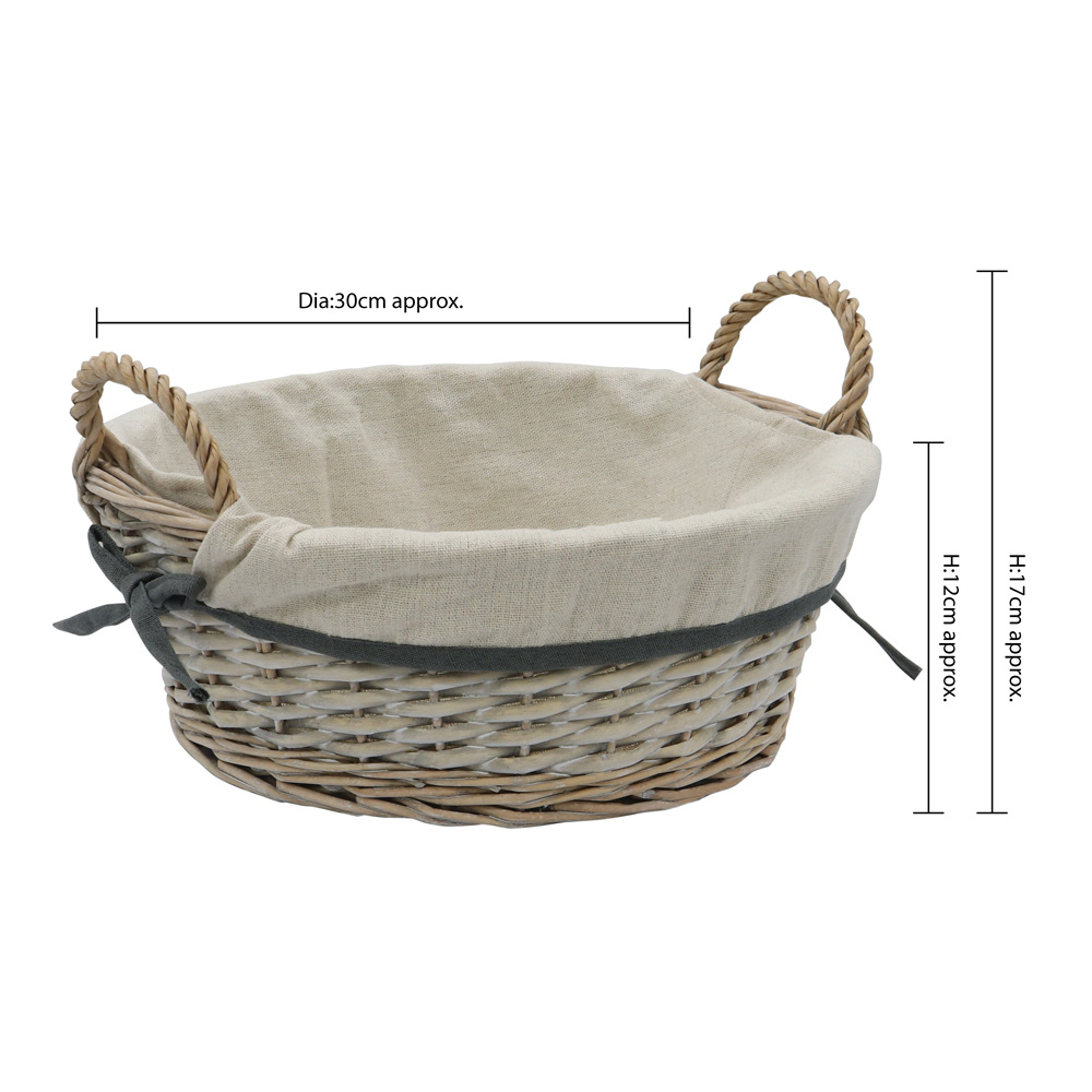 JVL  Arianna Grey Round Willow Storage Basket 6.5L Image 7