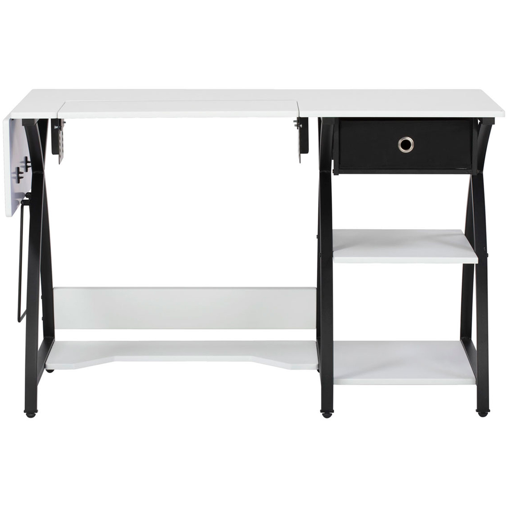 Sewing Online 13333 Single Drawer 3 Shelf White and Black Comet Sewing Desk Image 5