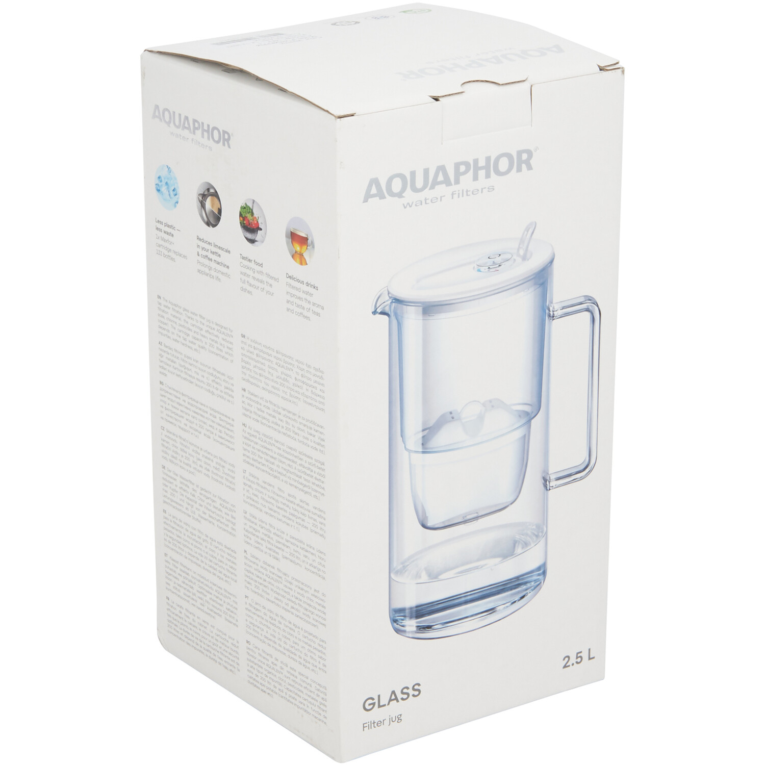 Aquaphor Glass 2.5l Water Filter Jug - White Image 3