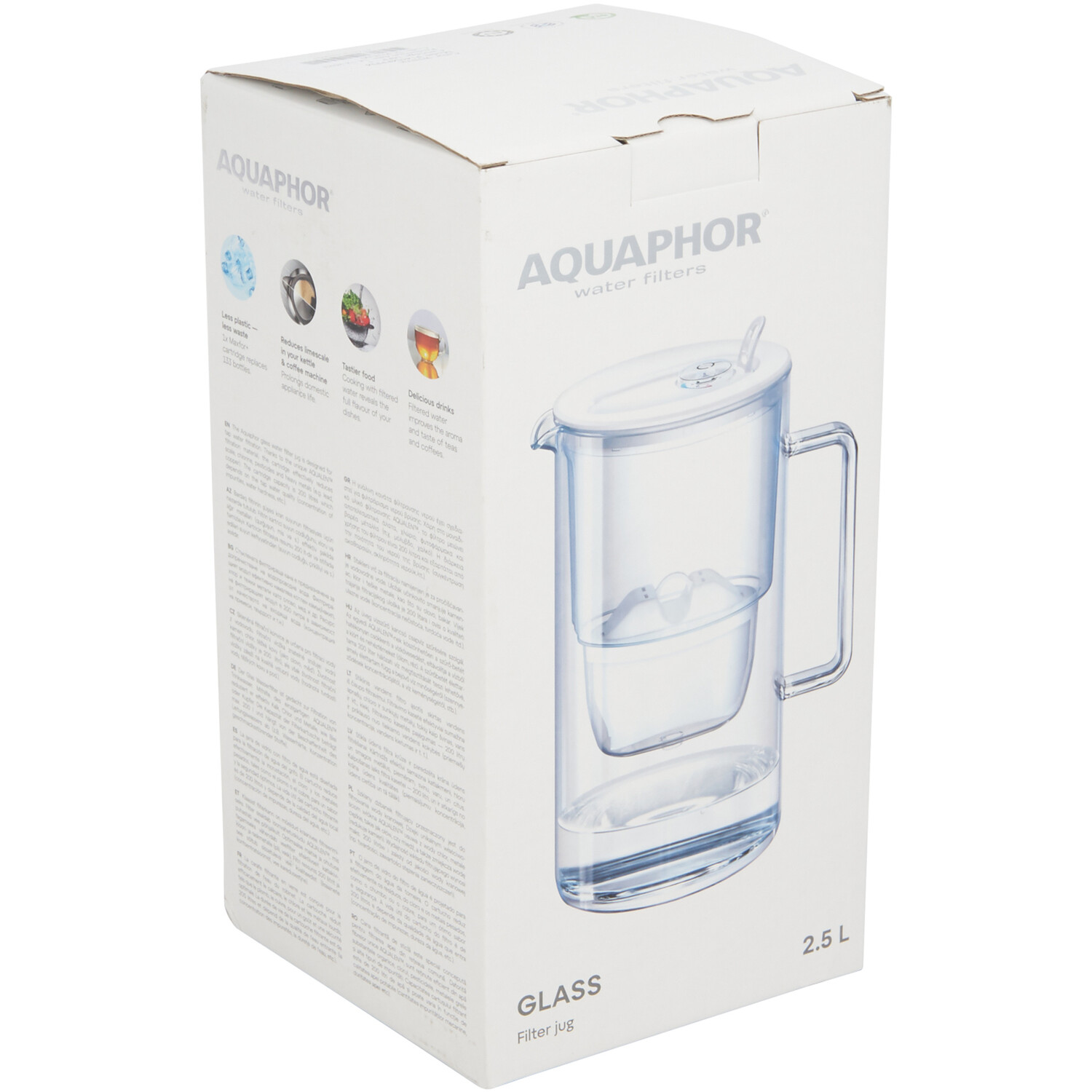 Aquaphor Glass 2.5l Water Filter Jug - White Image 2