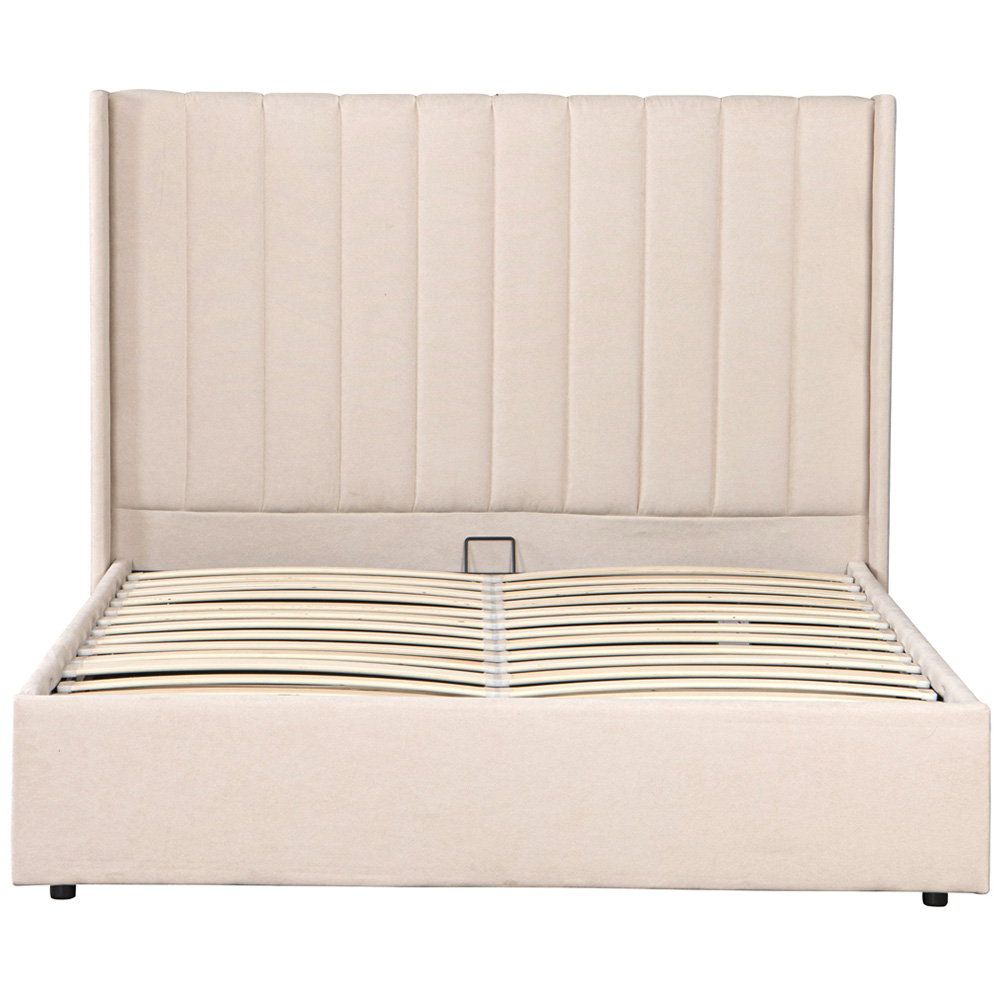 OAT Home Daresbury King Size Natural Lift-Up Ottoman Bed Frame with Winged Headboard Image 2