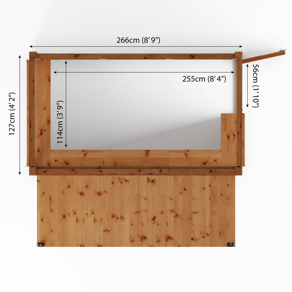 Mercia 9 x 4ft Pressure Treated Garden Bar with Side Access Image 8