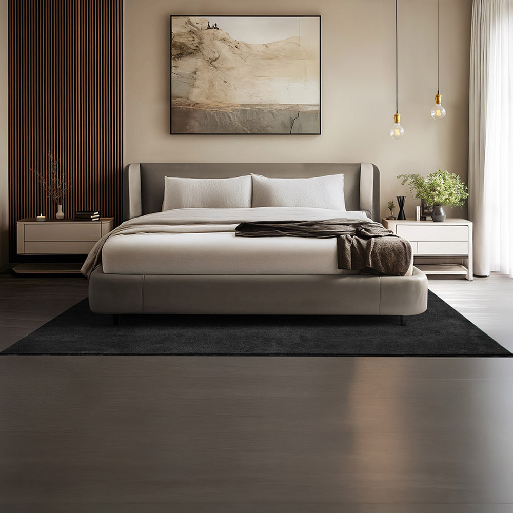 tectake Zonelle Black Short Pile Ultra Soft Rug 230 x 160cm Image 2