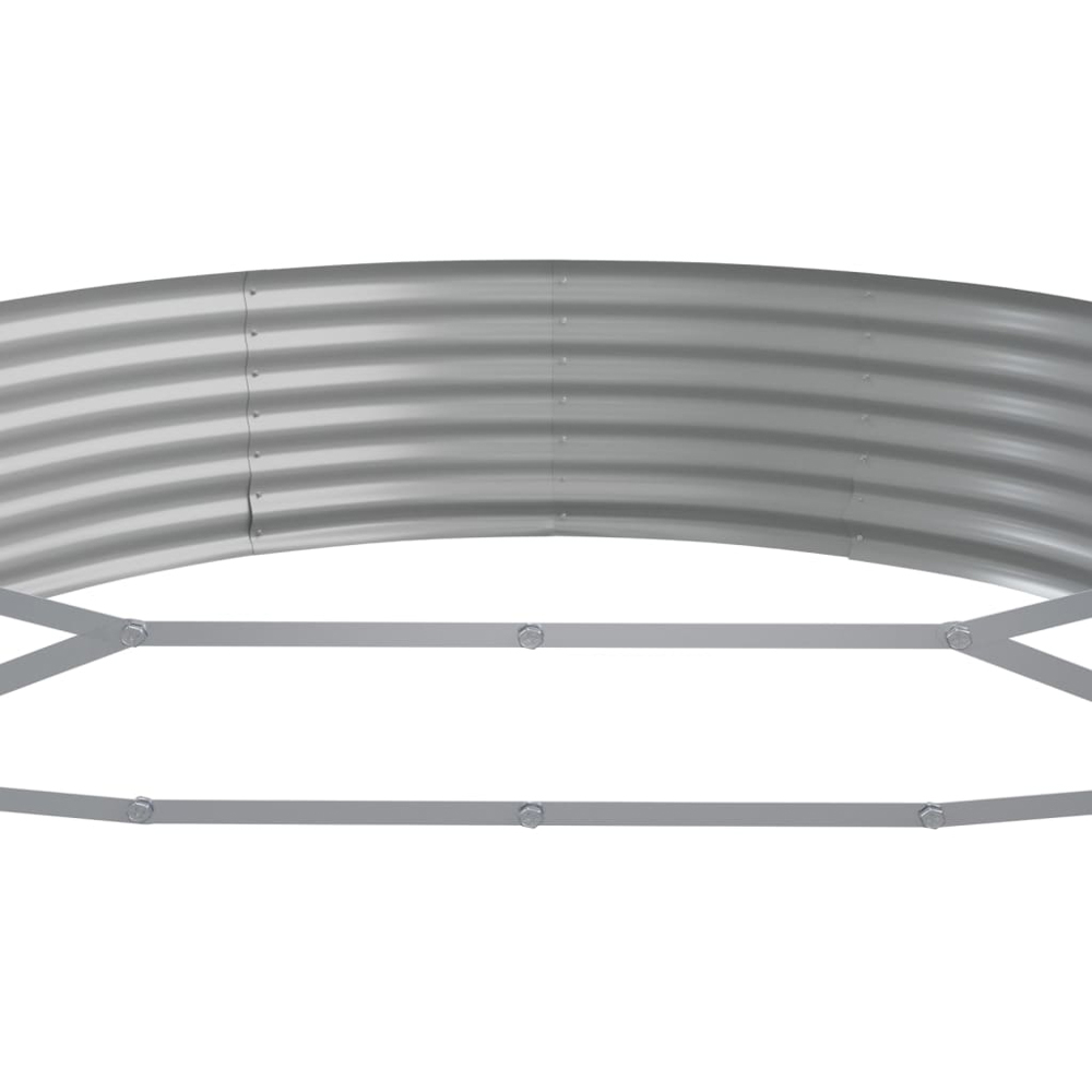 vidaXL Silver Galvanised Steel Raised Garden Bed 36 x 140 x 523cm Image 4