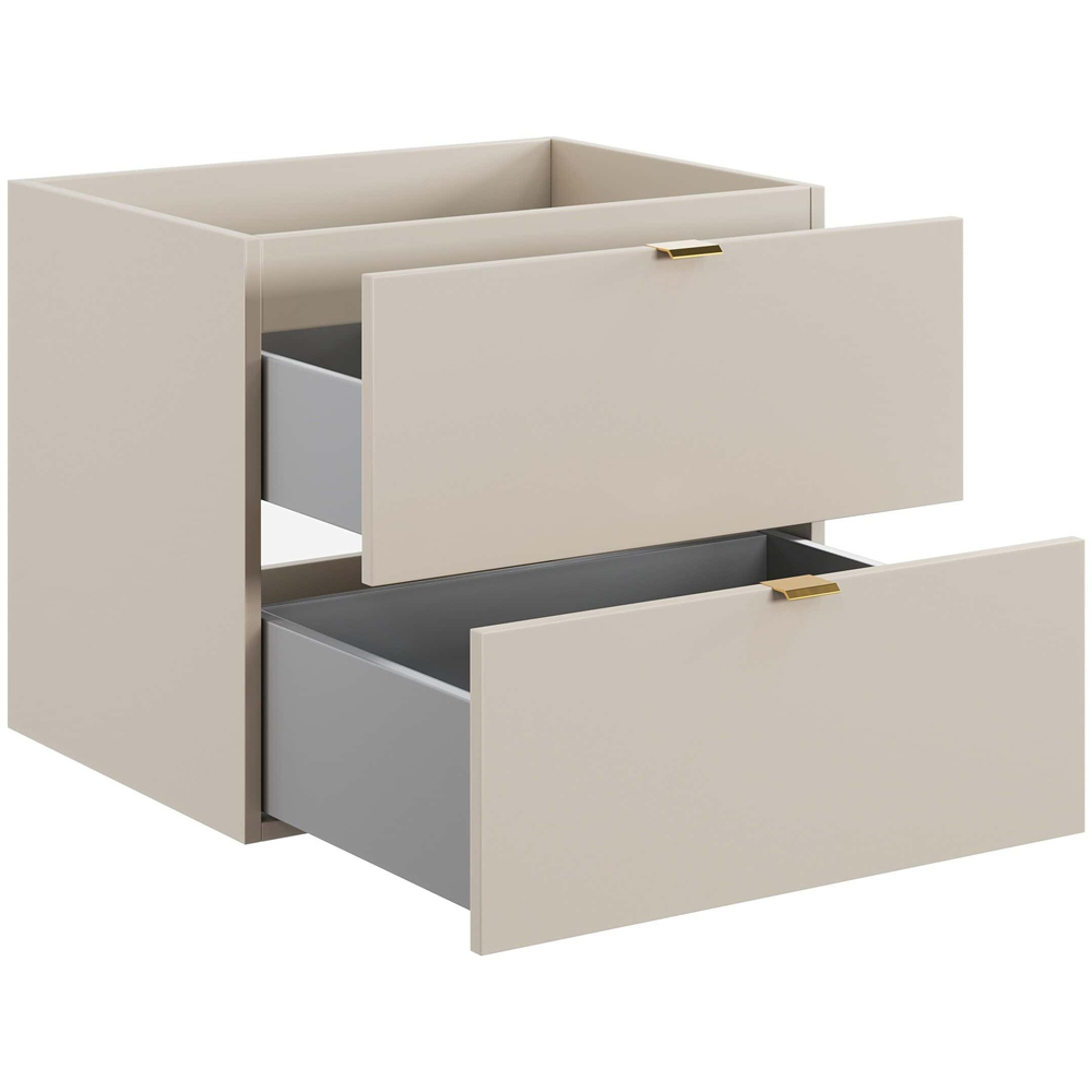 Impact Furniture Dalia 2 Drawer Beige Wall Hung Countertop Vanity Unit 600mm Image 2