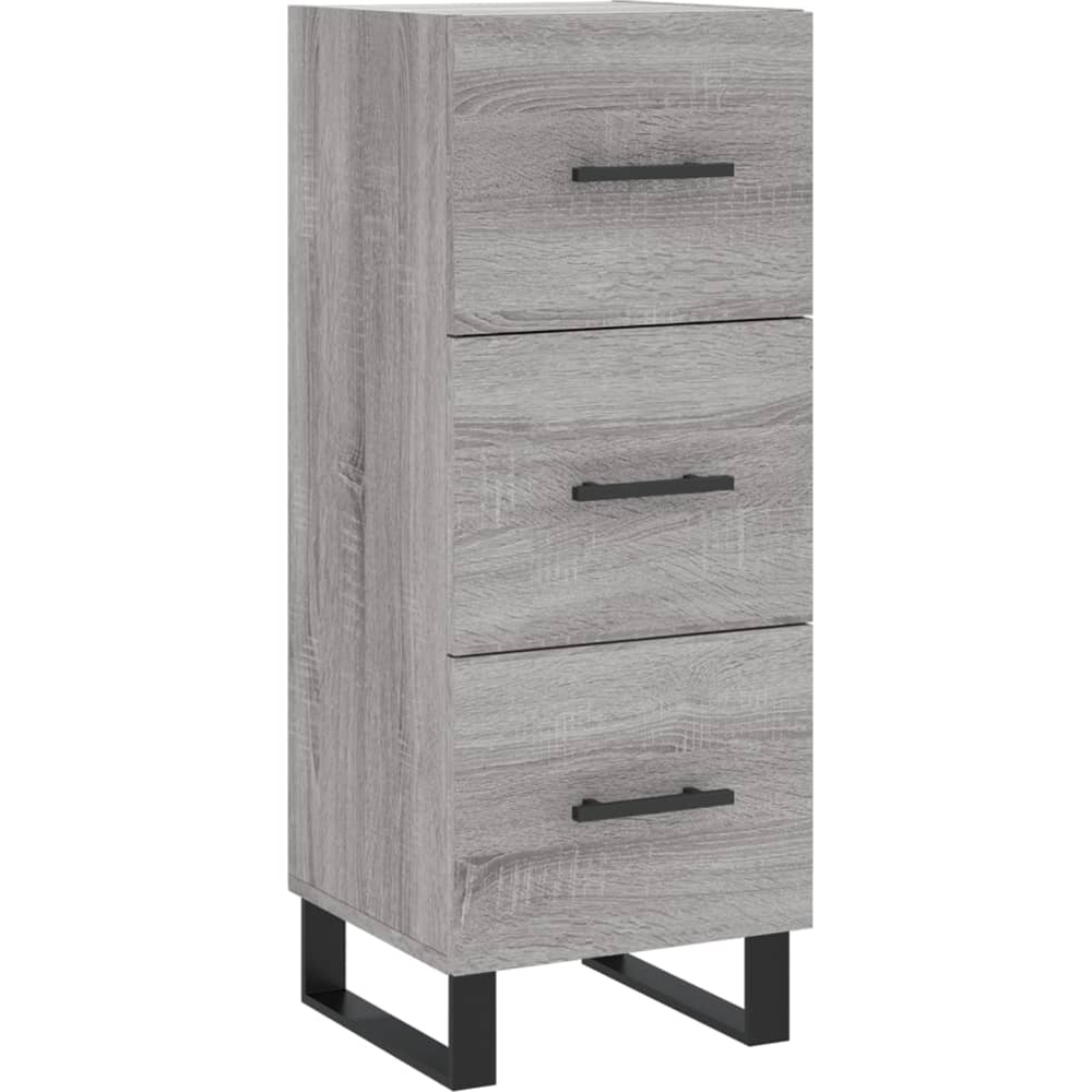 vidaXL Single Glass Door 3 Drawer Grey Sonoma Highboard Image 4