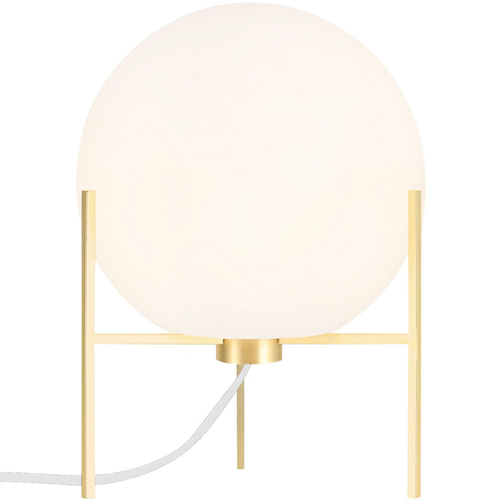Nordlux Alton Opal White Glass Shade Brushed Brass Table Lamp Image 1