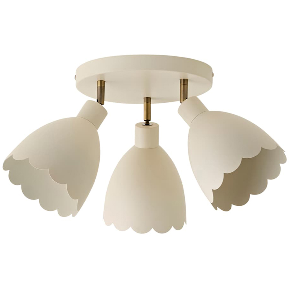ValueLights Millie 3-Way Cream Scallop Adjustable Round Spotlight and Bulb Image 1