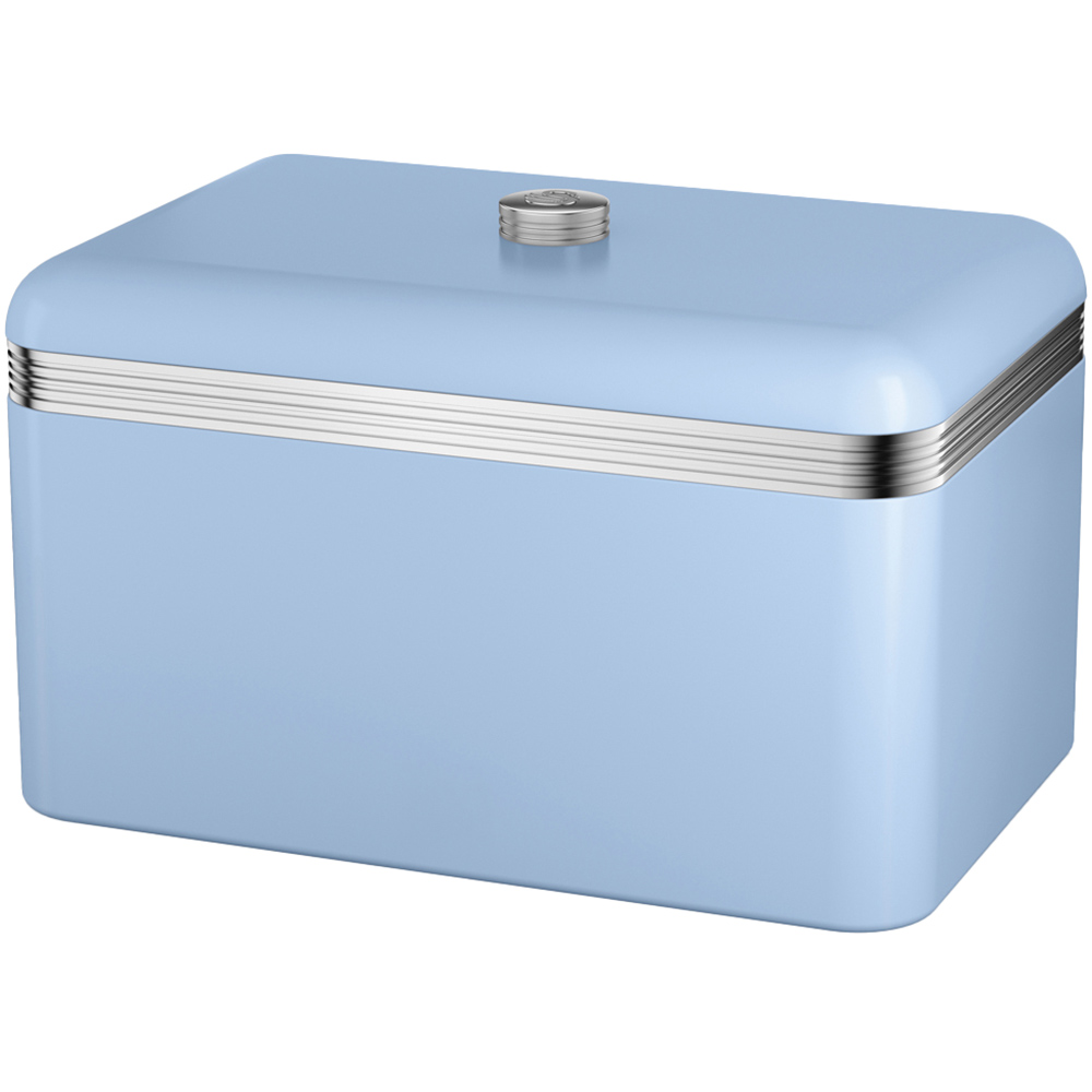 Swan Retro Blue Bread Bin Image 1