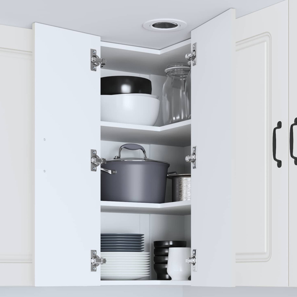 vidaXL 2 Door White Kitchen Wall Corner Cabinet Image 1