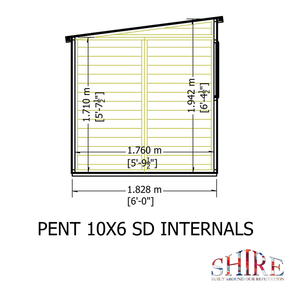 Shire GB 10 x 6ft Shiplap Pent Garden Shed Image 7