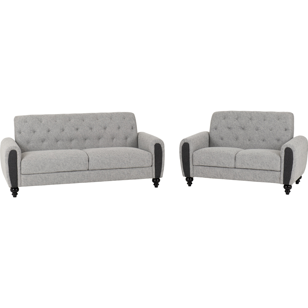 Seconique Chester 5 Seater Light Grey Sofa Set Image 2
