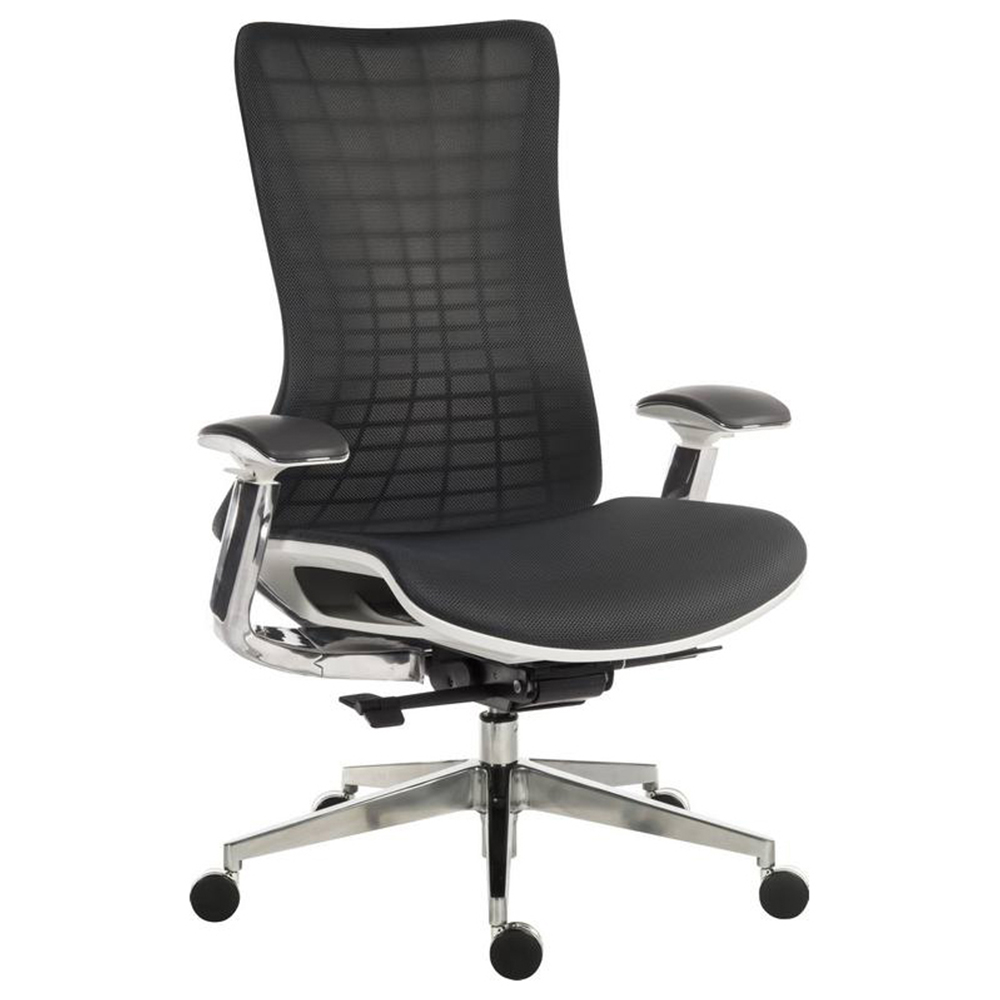 Teknik Quantum White Mesh Swivel Office Chair Image 2