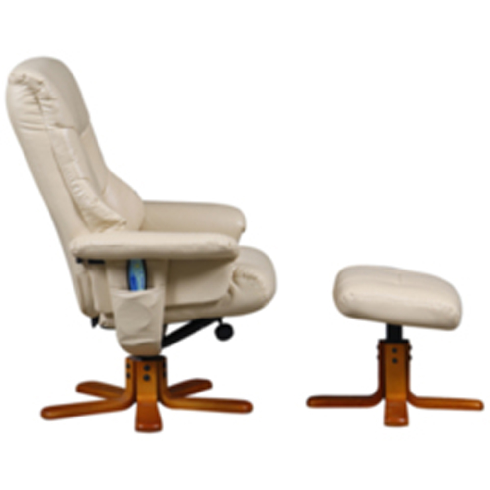 Tokyo Massage Chair with Footstool - Latte Image 4