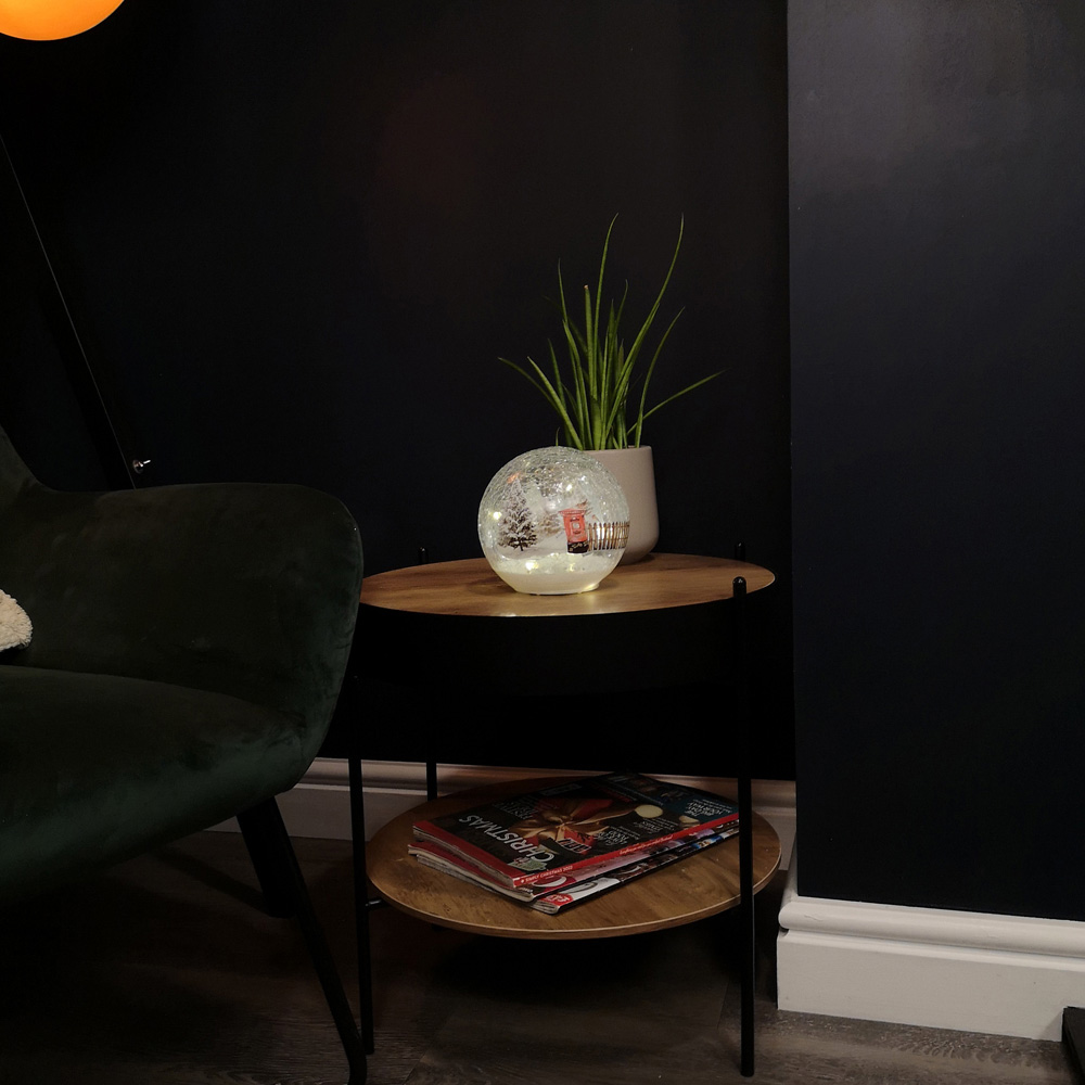 Samuel Alexander Winter Scene Crackle Effect Glass Ball LED Christmas Decoration Image 7