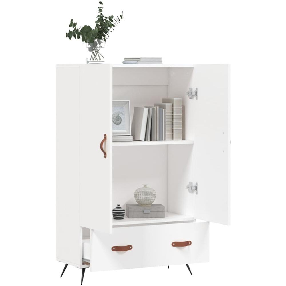 vidaXL 2 Door Single Drawer White Highboard Image 3