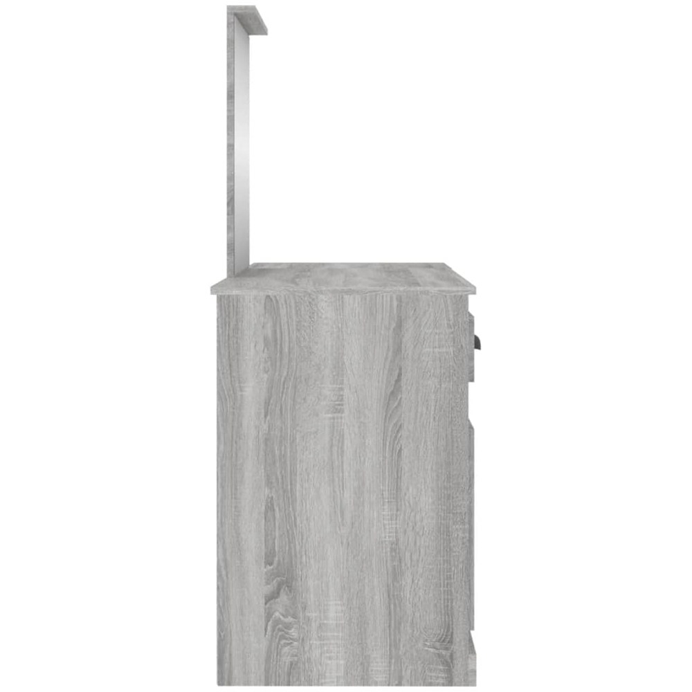 vidaXL 2 Door 2 Drawer Grey Sonoma Dressing Table with Mirror Image 7