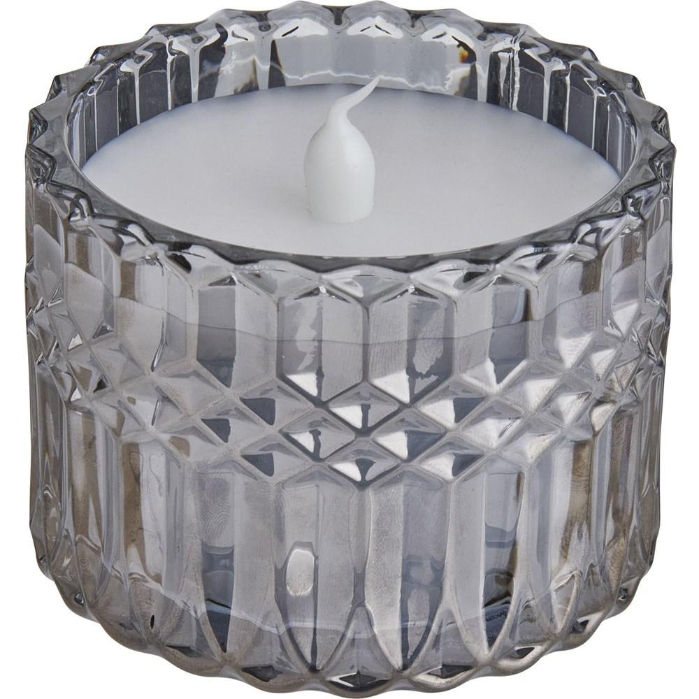 Wilko Smoked Glass LED Candle Jar Image 2