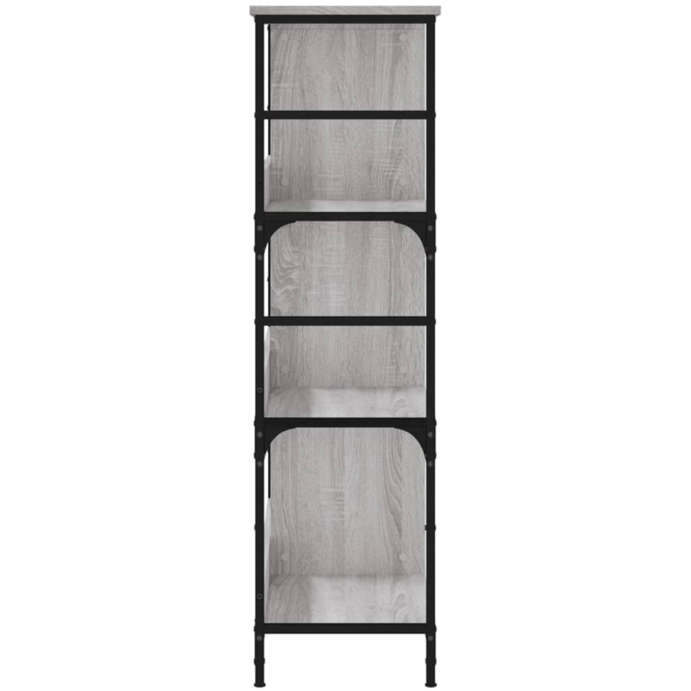 vidaXL 6 Shelf Grey Sonoma and Black Wood and Steel Wide Bookcase Image 5