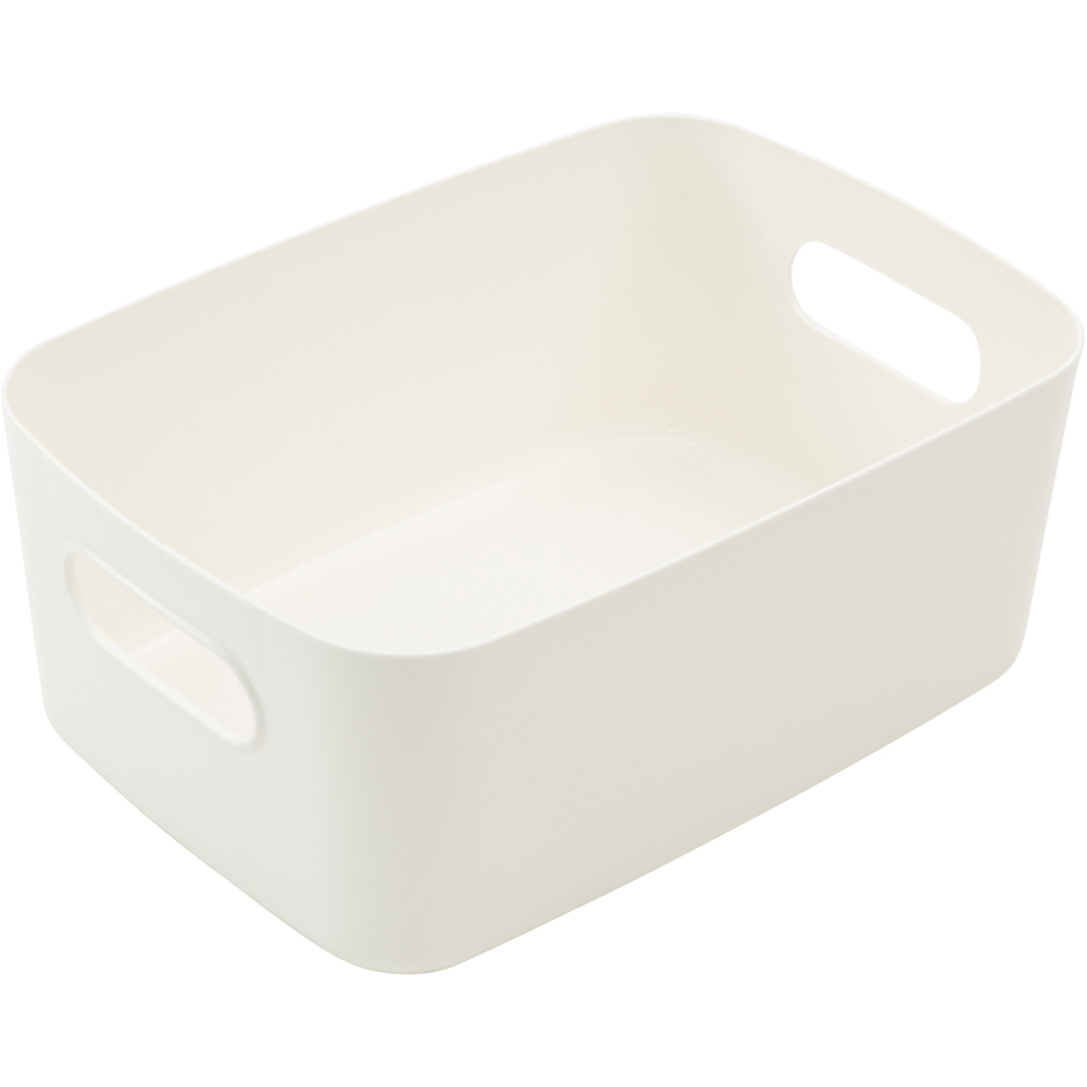 SA Products White Plastic Storage Basket Set of 3 Image 3