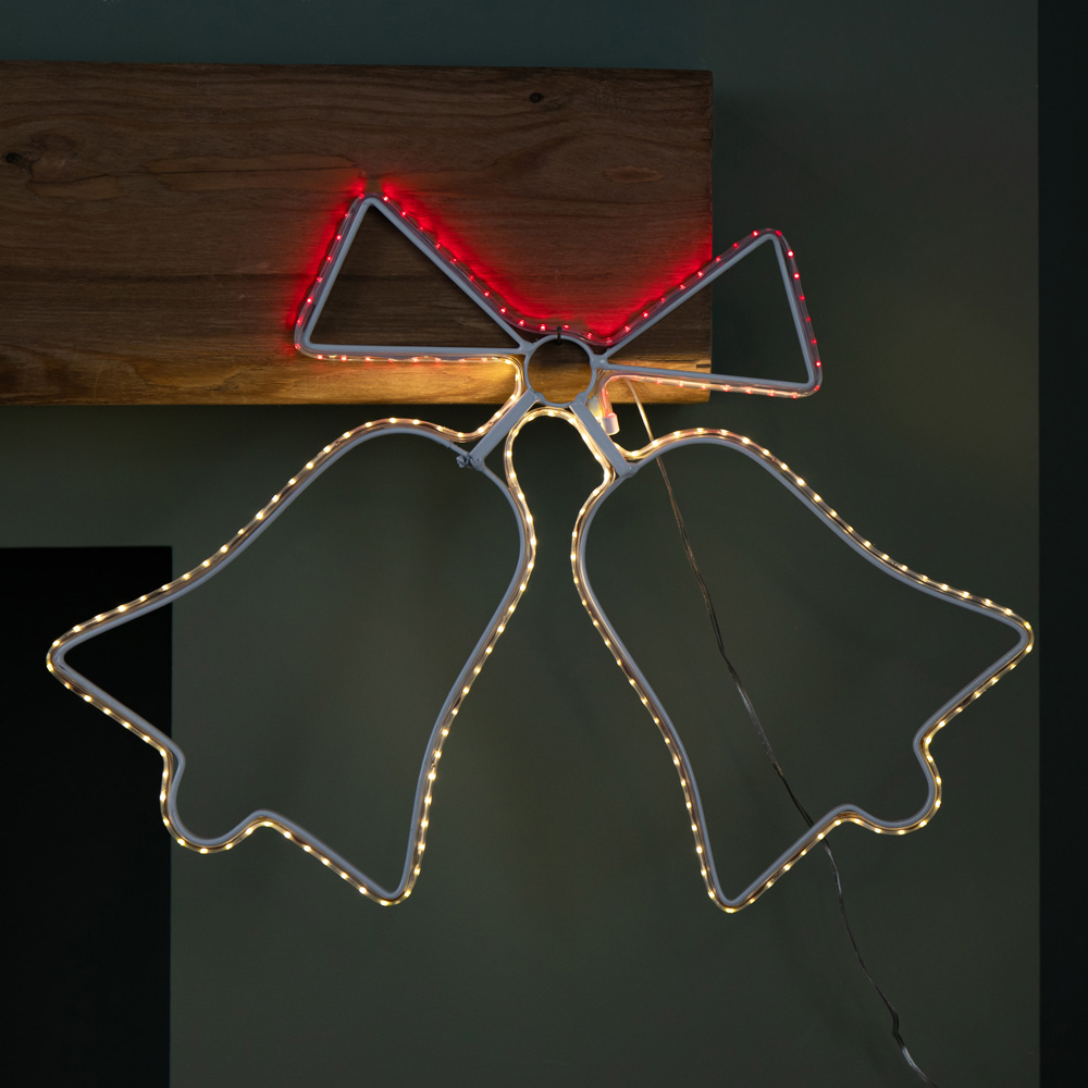 Samuel Alexander 196 LED Hanging Double Bell Silhouette Christmas Decoration 43 x 32cm Image 4