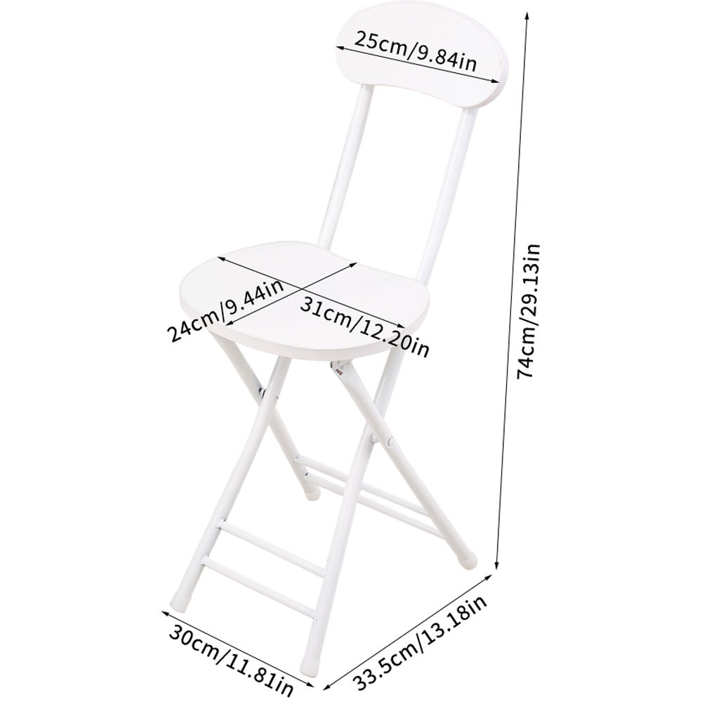 Living and Home Set of 2 White Portable Foldable Dining Chairs Image 9