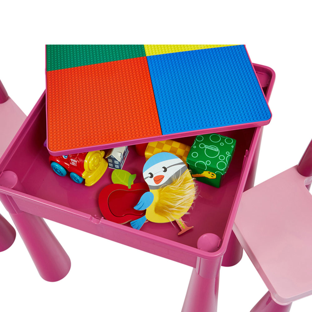 Liberty House Toys Pink Kids 5-in-1 Activity Table and Chairs Image 4