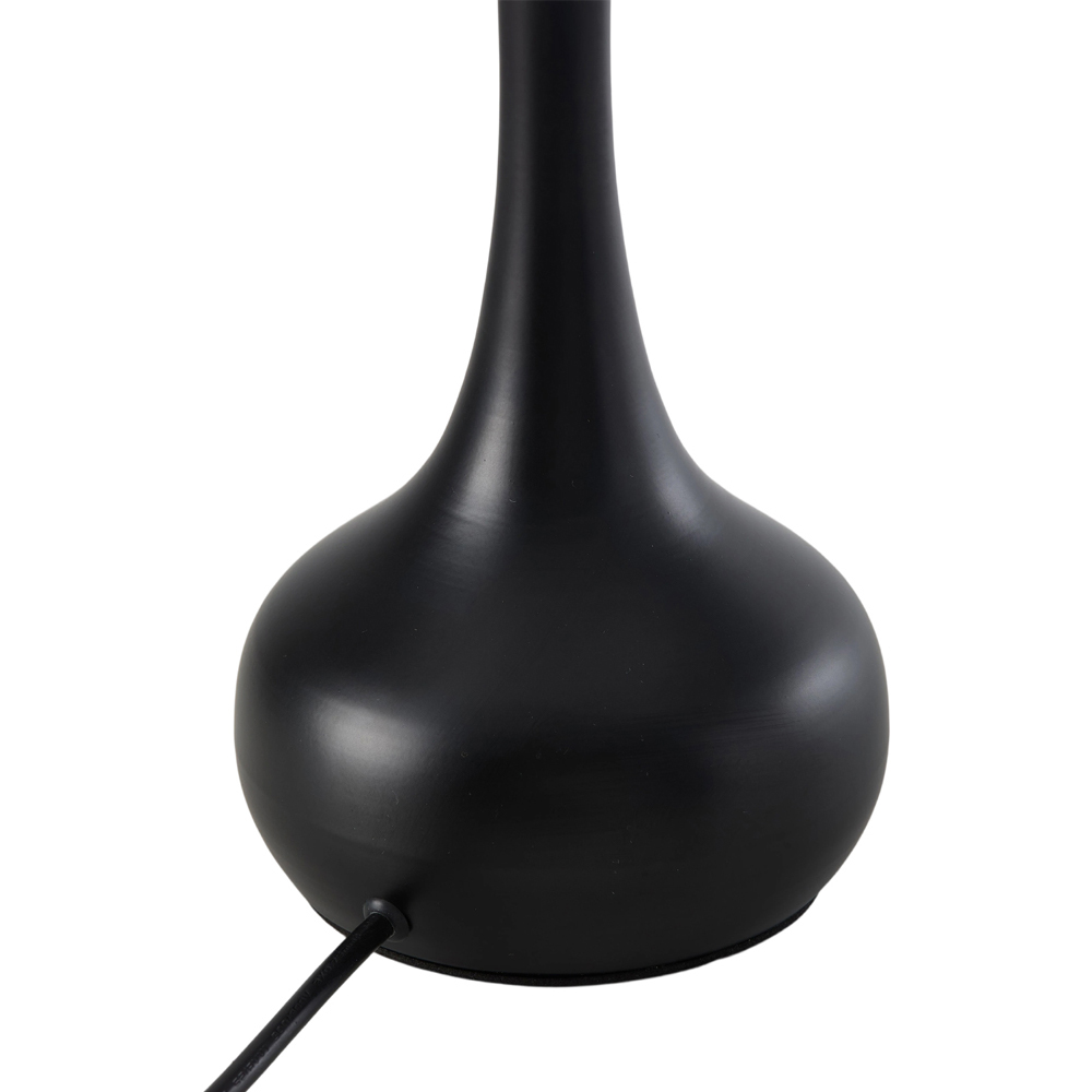 Living and Home Large Black and Ivory Linen Shade Iron Base E27 Table Lamp Image 6