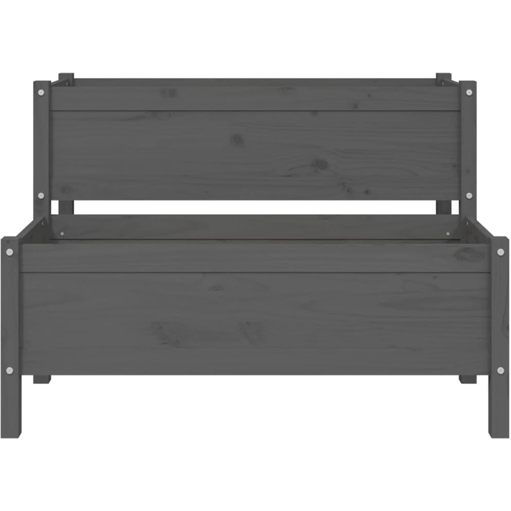vidaXL 2-Tier Grey Wooden Raised Garden Planter 110 x 84 x 75cm Image 4