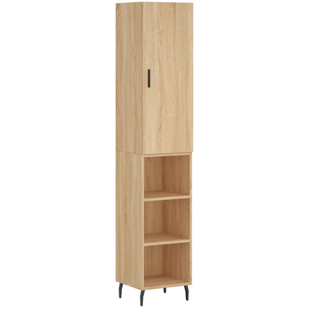 vidaXL Single Door 3 Shelf Sonoma Oak Highboard with Metal Legs Image 2