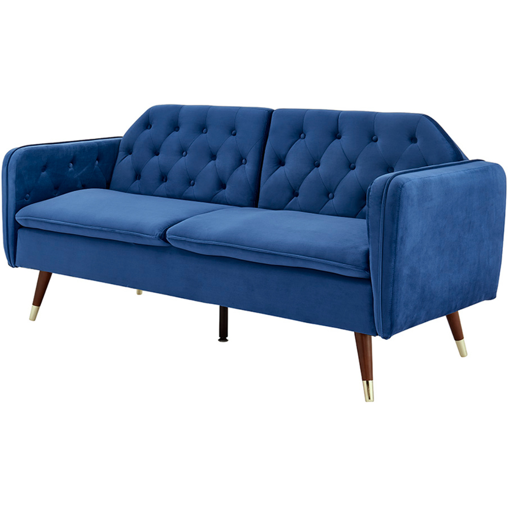 Home Detail Whitby Double Sleeper Dark Blue Velvet Sofa Bed Image 2