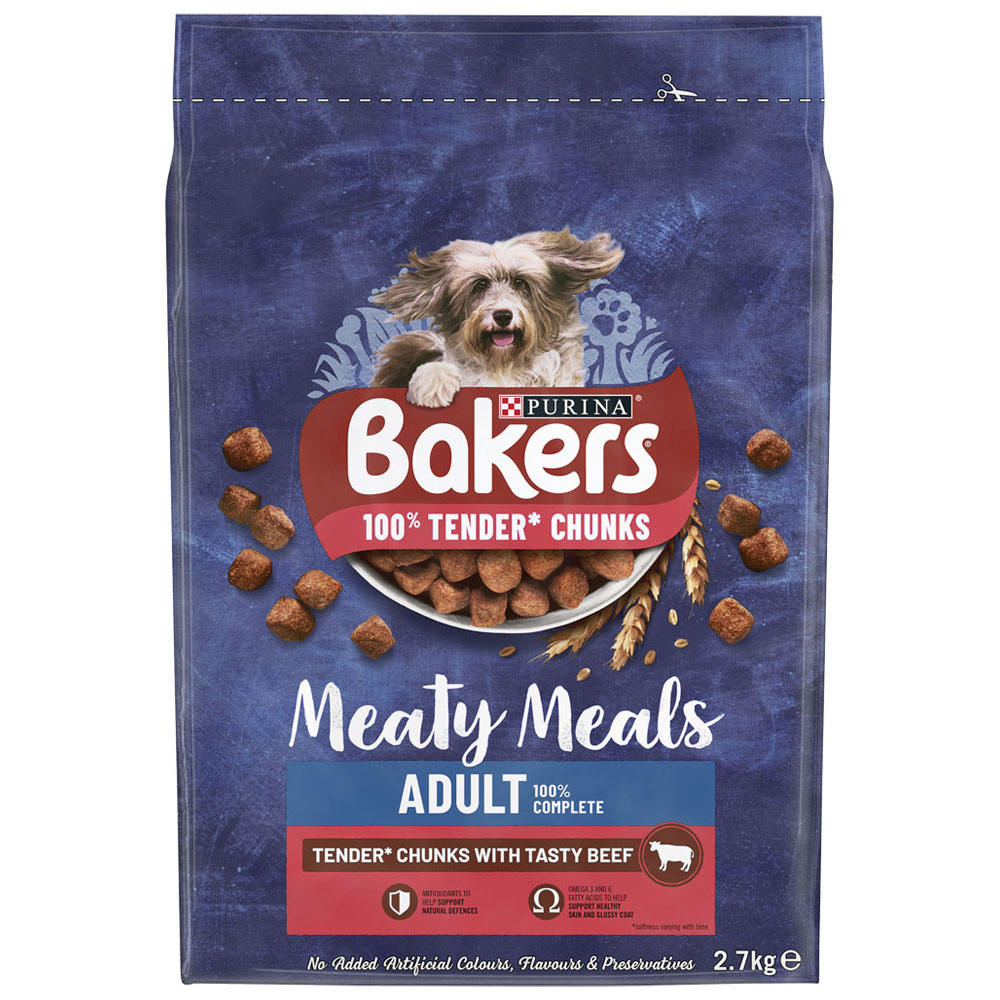 Bakers Meaty Meals Adult Dry Dog Food Beef 2.7kg Image 3