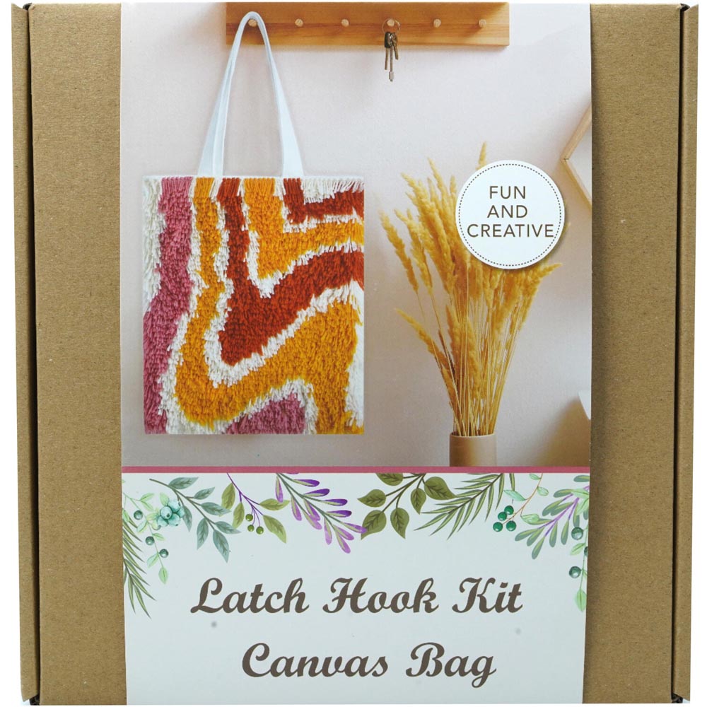 Canvas Bag Latch Hook Kit - Yellow Image 1