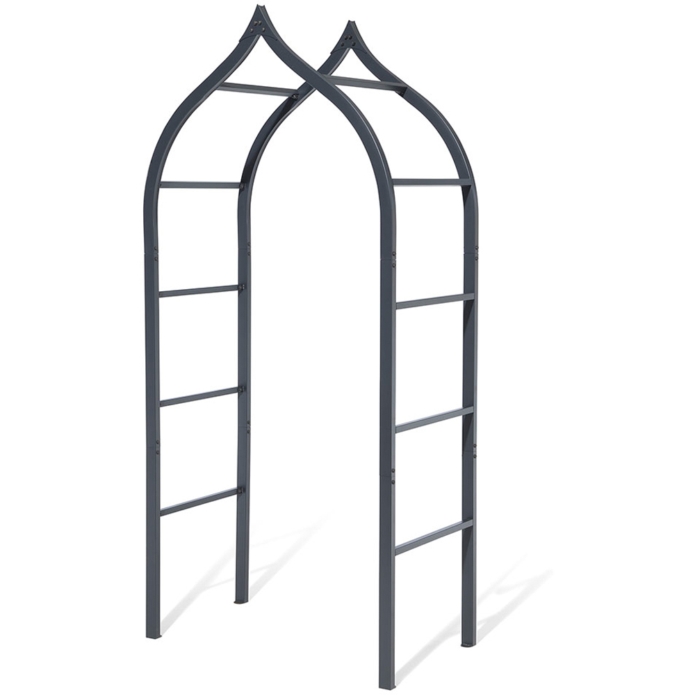 Rowlinson Palermo 3.4 x 2ft Gunmetal Grey Steel Baroque-Inspired Arch Image 2