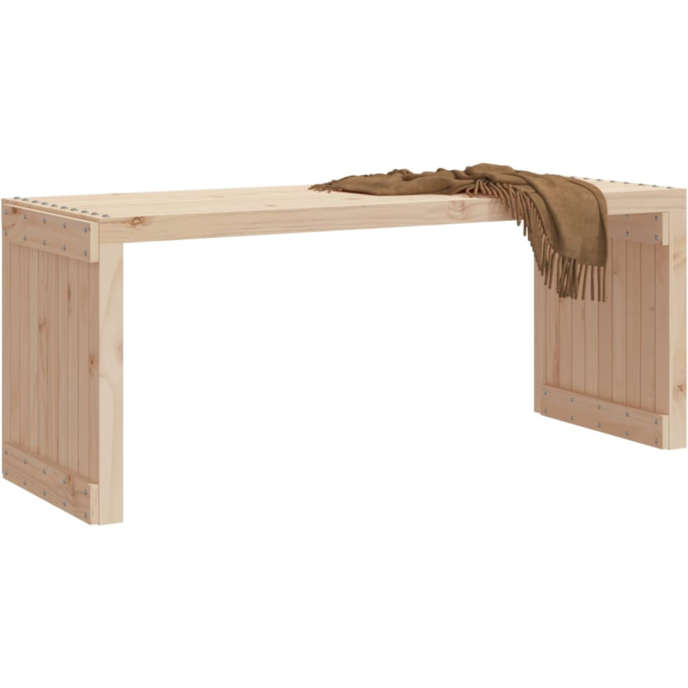 vidaXL Brown Solid Pine Wood Extendable Garden Bench Image 2