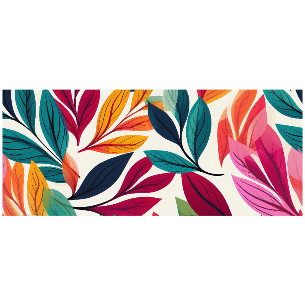 Warren Reed Designer Bright Leaves Pattern Glass Bathroom Splashback 25 x 60cm Image 2