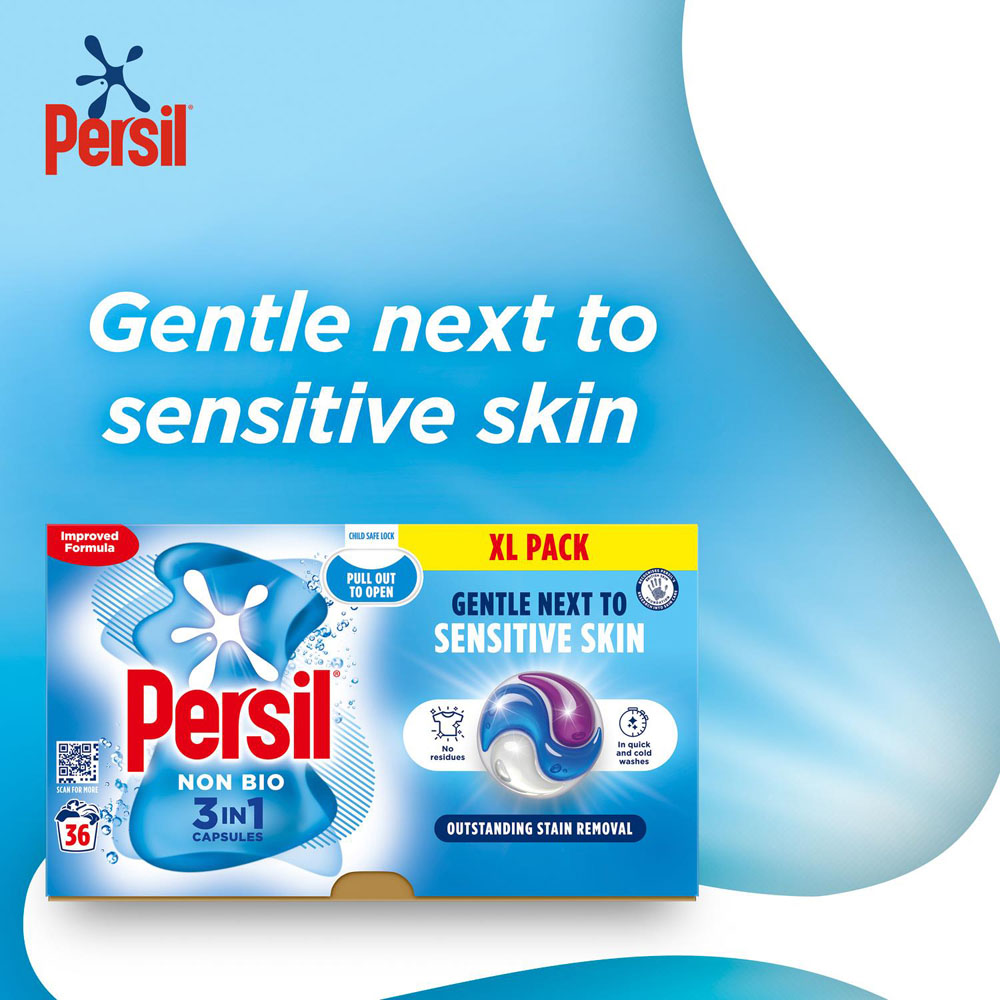 Persil Non Bio 3 in 1 Washing Capsules XL 36 Washes 6 Pack Image 7